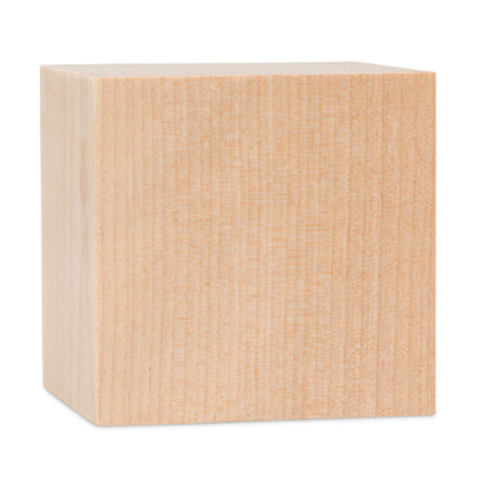 Set of 10 - 2.5" Wood Blocks for Crafts, Unfinished Solid Birch, Square Shape